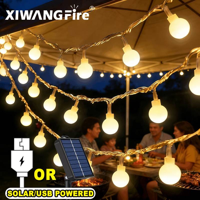 Outdoor Adventurer - 3-10M Solar/USB/Battery String Lights, Fairy Globe