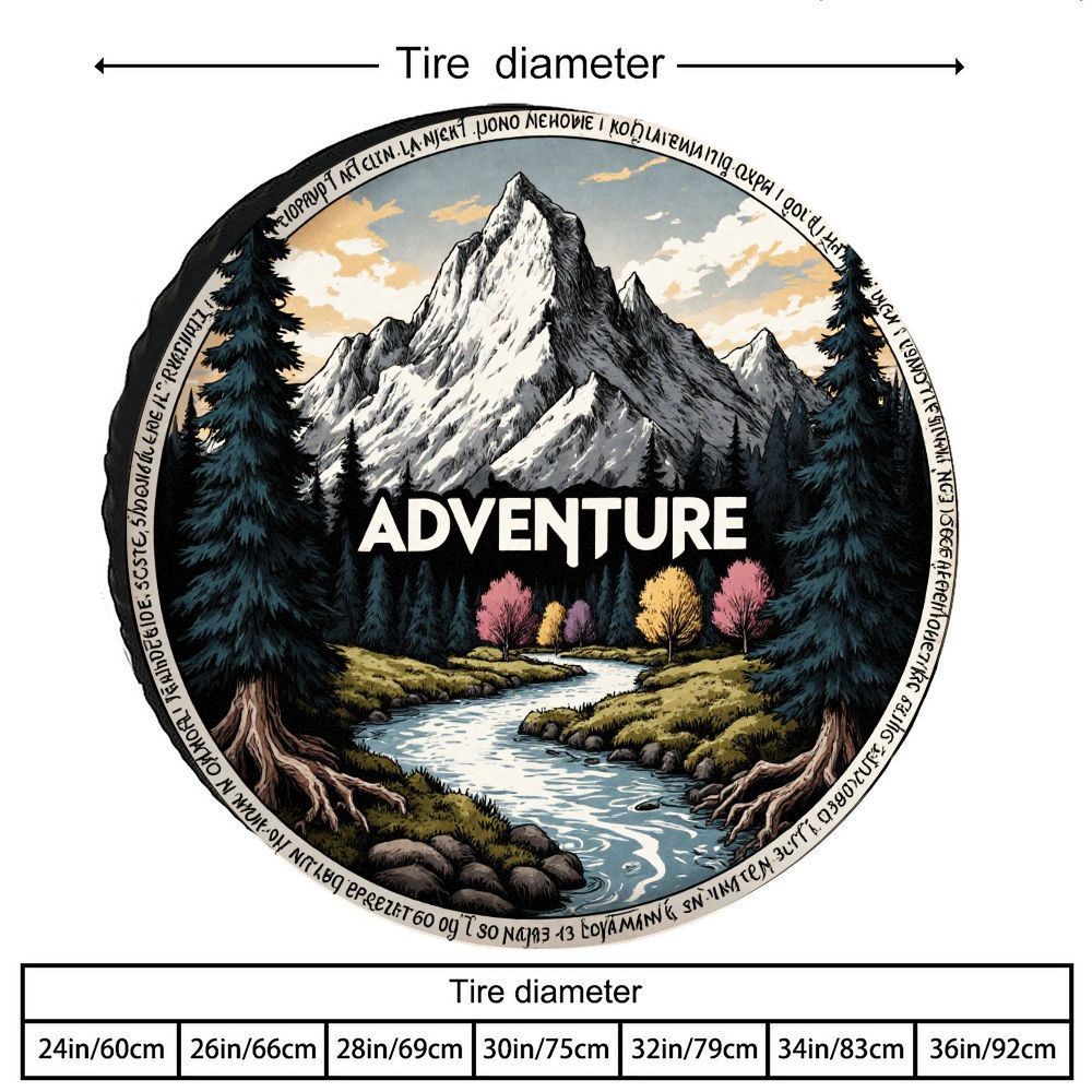 Outdoor Adventure Wear - Vintage Outdoor Adventure Scenery Print Tire