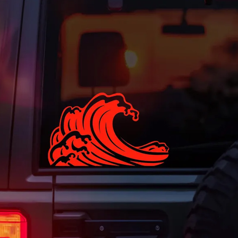 Ocean Wave Pattern Vinyl Car S - đánh giá và giá Outdoor Adventure Words