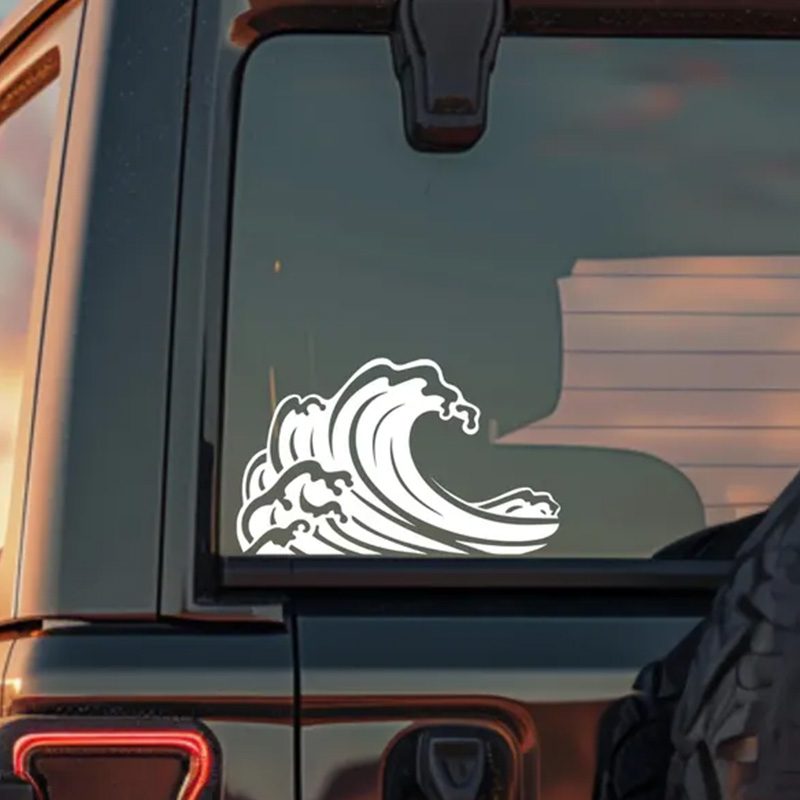Ocean Wave Pattern Vinyl Car S - đánh giá và giá Outdoor Adventure Words