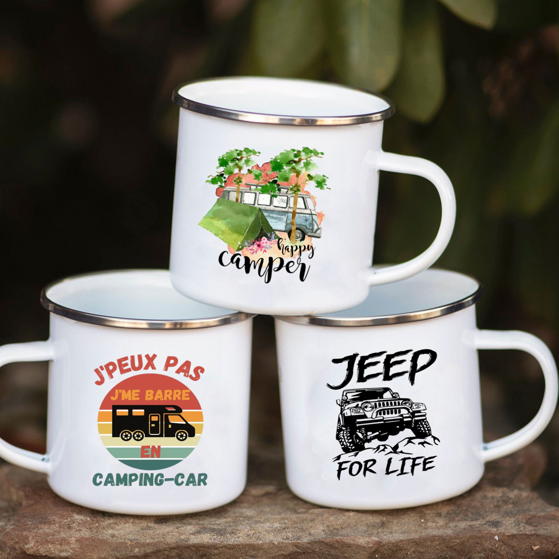 Camping Car Enamel Mug Adventu - đánh giá và giá Outdoor Adventure And Travel