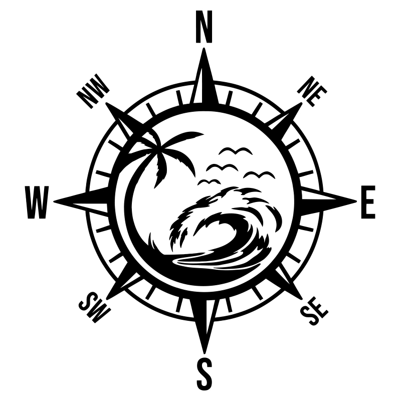 Nautical Compass Palm Tree Wav - đánh giá và giá Outdoor Adventure Words